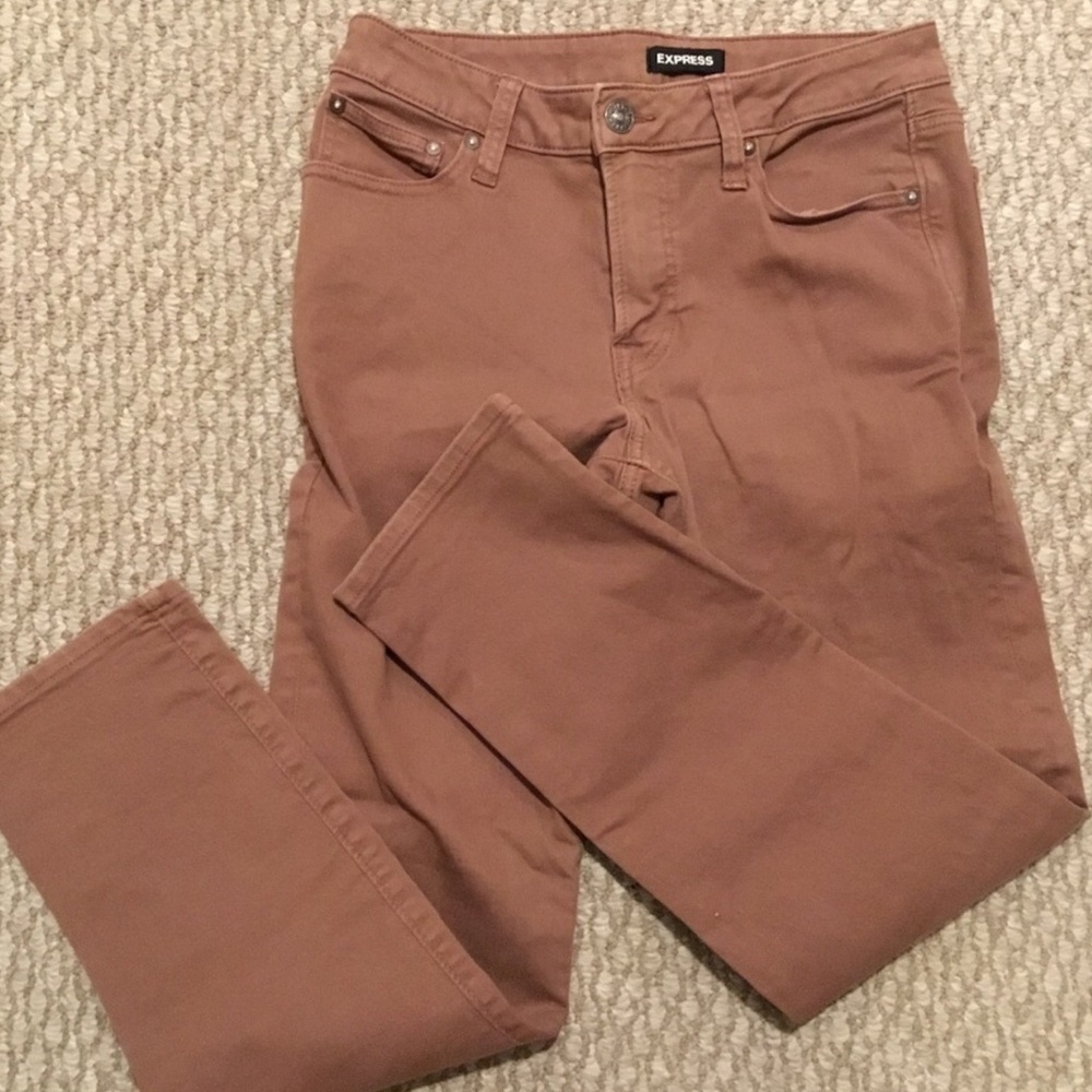 Express Men's Slim Straight Jeans in Brown